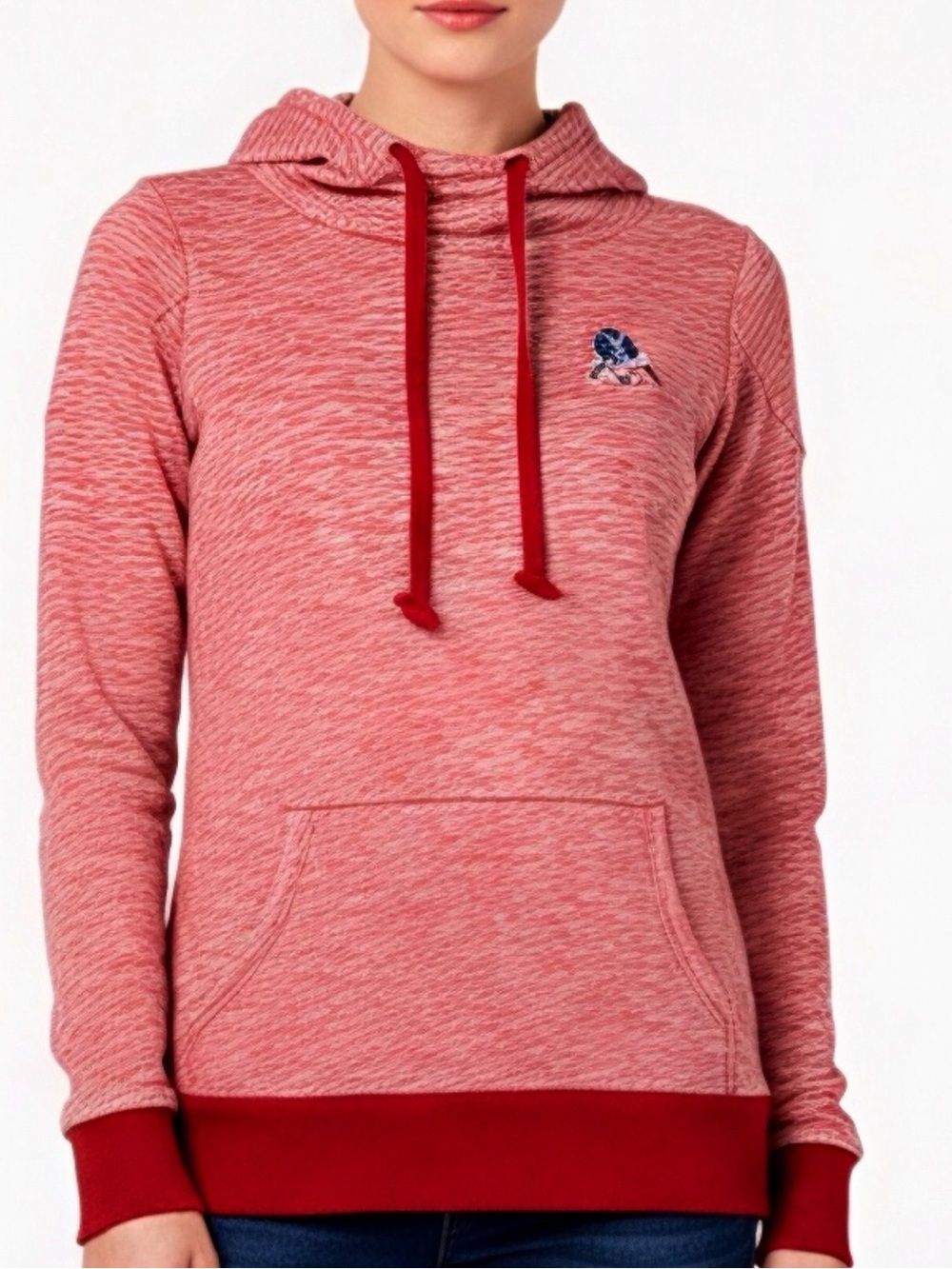 Antiqua | Heather Red Pullover New England Patriots Sweatshirt old school logo